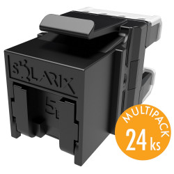 Solarix multipack (24ks) keystone c5e UTP RJ45 černý pro kleště SXKJ-NA-BU SXKJ-5E-UTP-BK-NA