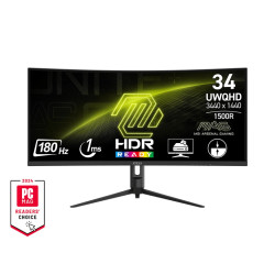 MSI MAG 342CQR E2 LCD VA/PVA/MVA 34" 3440 x 1440 1ms 300nitů 3000:1 180Hz   Pivot   Černá 