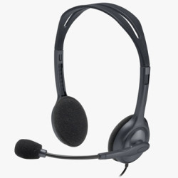 Logitech Stereo H111, sluchátka s mikrofonem, černá