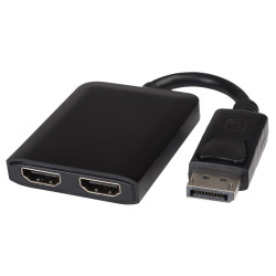 PremiumCord MST adaptér DisplayPort 1.2 - 2x HDMI, rozšíření+zrcadlení+2 obrazy, 4K*2K@60Hz