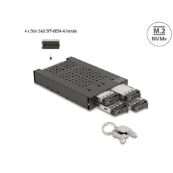 Delock 3.5” Mobilní rack pro 4 x SSD M.2 NVMe s konektorem Slim SAS SFF-8654