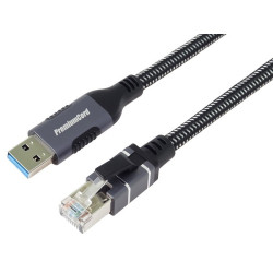 PremiumCord Ethernetový kabel USB3.2 - LAN RJ45 10 100 1000 MBIT 1m