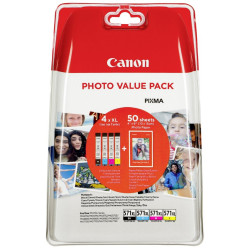 Canon inkoustová náplň CLI-571XL C M Y BK + 50x PP-201 pro Canon Pixma MG6850,MG6851,MG6852,MG6853,MG7750...