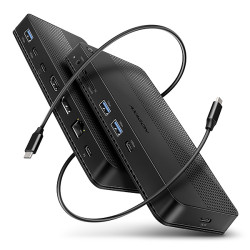 AXAGON HMC-U4, USB4 40Gbps dock, 3x USB-A, 2x USB-C, HDMI & DP 8K 30Hz, RJ-45, SD mSD, audio, PD100W