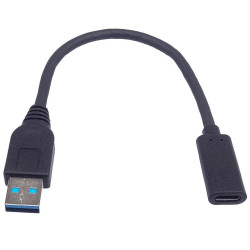 PremiumCord Adaptér USB 3.0 A samec - USB-C samice, USB 3.2 GEN2, 3A, 20cm