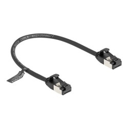 Delock - Síťový kabel - RJ-45 (M) do RJ-45 (M) - 25 cm - U FTP - CAT 8.1 - provedení bez hrbolků - černá