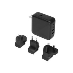 Targus - Síťový adaptér - GaN - 100 Watt - PD - 4 výstupní konektory (2 x USB-C, 2 x 9 pin USB Type A) - černá