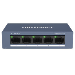 HIKVISION switch DS-3E0105-O 5x port 10 100Mbps RJ45 porty 1 Gbps napájení 5 VDC (1A)