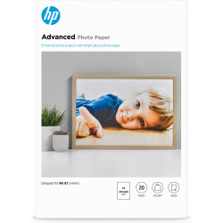 HP Advanced Glossy Photo Paper-20 sht A3 297 x 420 mm, 10.5 mil, 250 g m2, Q8697A