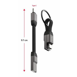 SWISSTEN MAGNETICKÝ KEYCHAIN KABEL USB-A USB-C 9,7 CM