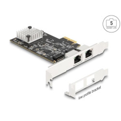 Delock PCI Express x2 karta na 2 x RJ45 5 Gigabit LAN