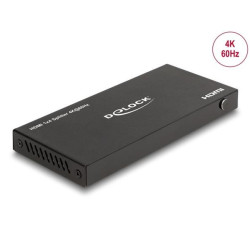 Delock HDMI Splitter 1 x vstupní HDMI na 4 x výstupní HDMI 4K 60 Hz, se zařízením na snížení měřítka