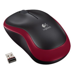 Logitech myš Wireless Mouse M185, optická, 3 tlačítka, červená,1000dpi