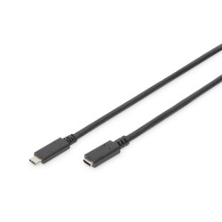 Digitus Prodlužovací kabel USB C na C samec samice 1,5 m, 3A, 480 MB, verze 2.0, bl