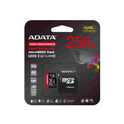 ADATA MicroSDXC karta 256GB High Endurance UHS-I C10 V30 A2 (R:100 W:85 MB s) + SD adaptér