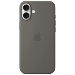 iPhone 16 Plus Silicone Case with MS - Stone Gray