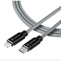 Tactical Fast Rope Aramid Cable USB-C Lightning MFi 1m Grey