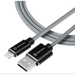 Tactical Fast Rope Aramid Cable USB-A Lightning MFi 1m Grey