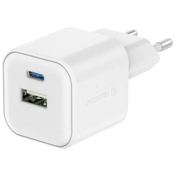 SWISSTEN SÍŤOVÝ ADAPTÉR 12W 1x USB-C + 1x USB-A BÍLÝ