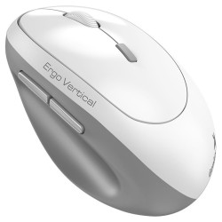 GENIUS Ergo 8350S White Grey vertikální 2400 dpi bezdrátová 2,4GHz+BT 5.3 6tlačítek Copilot tichá bílošedá