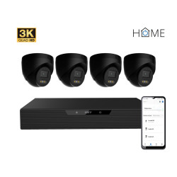 iGET HOME N85P4 - kamerový NVR PoE set 3K rozlišení, 8CH NVR + 4x kamera se zvukem, IR a LED