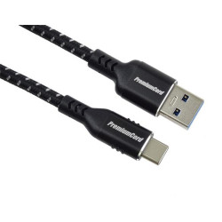 PremiumCord kabel USB-C - USB 3.0 A (USB 3.2 generation 1, 3A, 5Gbit s) bavlněný oplet a hliníkové konektory 0,5m