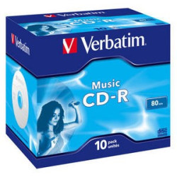 VERBATIM CD-R(10-pack)Audio Live it! Colour Jewel 80Min