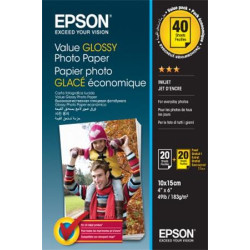 EPSON paper 10x15 - 183g m2 - 2x20 sheets - value glossy photo paper