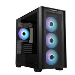 ASUS A21 CASE TG BLACK, 4x ARGB LED fan, mATX, čierna