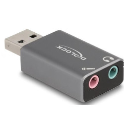 Delock Externí USB zvuková karta se zvukovým adaptérem Plug & Play se 2 x stereofonními konektory 3,5 mm pro PC, laptop 