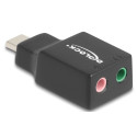 Delock Externí USB Type-C™ zvuková karta se zvukovým adaptérem Plug & Play se 2 x stereofonními konektory 3,5 mm pro PC,