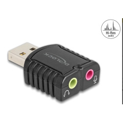 Delock Externí zvuková karta USB 24 bitů 96 kHz Plug & Play pro Windows, MAC, Linux, Chrome OS