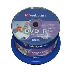 VERBATIM DVD+R(50-Pack)Spindle Printable 16x 4.7GB DLP