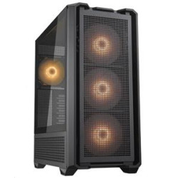 COUGAR PC skříň MX600 Black Mid Tower Mesh Front Panel 3 x 140mm + 1 x 120mm Fans TG Left Panel