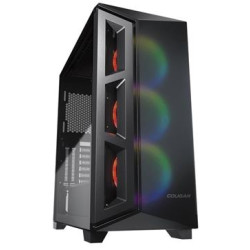 COUGAR PC skříň DARK BLADER X5 Black Mid Tower Plastic with Mesh Front Panel 1 x ARGB Fan 4mm TG Left Panel