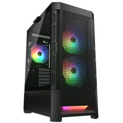 COUGAR PC skříň AIRFACE RGB Black Mid Tower Mesh Front Panel 2 x 140mm ARGB Fans 1x 120mm ARGB Fan TG Left Panel