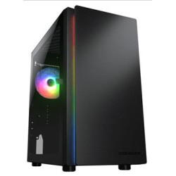 COUGAR PC skříň Purity RGB Black Mini Tower TG Front Panel ARGB strip 1 x ARGB Fan 3mm TG Left Panel