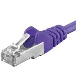 Premiumcord Patch kabel Cat6a S-FTP, AWG 26 7, délka 1.5m fialová