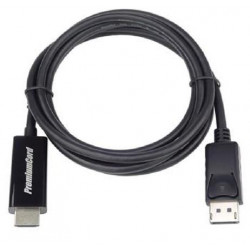 PremiumCord DisplayPort 1.2 na HDMI 2.0 kabel pro rozlišení 4Kx2K@60Hz, 3m