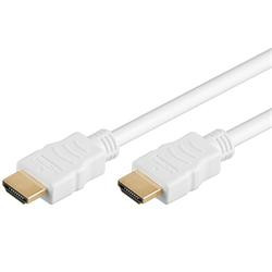 PremiumCord HDMI High Speed + Ethernet kabel,bílý, zlacené konektory, 2m 