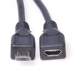 PremiumCord Kabel prodlužovací micro USB 2.0 male-female, černý 5m