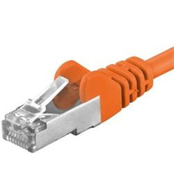 Premiumcord Patch kabel Cat6a S-FTP, AWG 26 7, délka 5m, oranžová