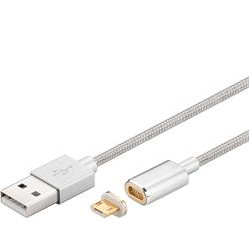 PremiumCord Magnetický micro USB 2.0, A-B nabíjecí a datový kabel 1m, zlatý