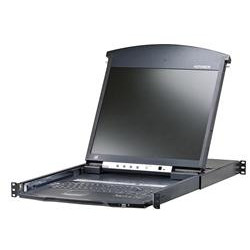 ATEN 8-port Cat.5 KVM PS 2+USB, OSD, dual rail rack, 19" LCD, touchpad, klávesnice