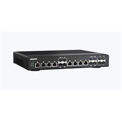 QNAP řízený průmyslový switch QSW-IM1200-8C: 12x 10G porty (4x SFP+ a 8x kombinované SFP+ RJ-45)