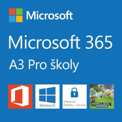 Microsoft CSP Microsoft 365 A3 for faculty (pro školy) předplatné 1 rok, vyúčtování ročně