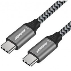 PremiumCord Kabel USB-C M M, 100W 20V 5A 480Mbps bavlněný oplet, 1,5m