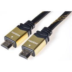 PremiumCord GOLD HDMI High Speed + Ethernet kabel, zlacené konektory, 1m