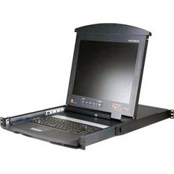 ATEN 8-port KVM PS 2, OSD, DualRail, 17" LCD, touchpad, klávesnice