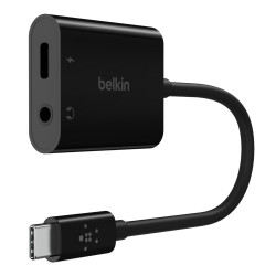 Belkin USB-C adaptér rozdvojka 1x USB-C M 1x USB-C F napájení 60W + 1x 3,5mm jack
